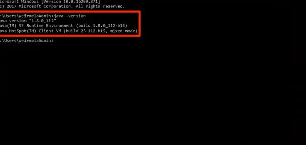 Java Version in CMD